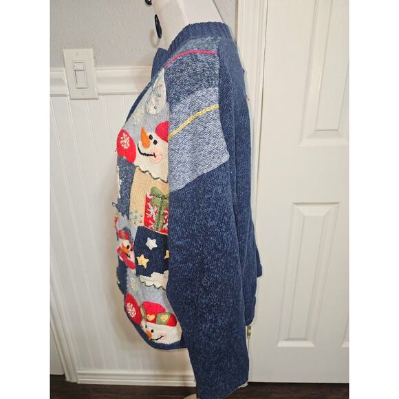 VINTAGE Tiara Christmas Cardigan Sweater Women’s Large - Picture 3 of 12